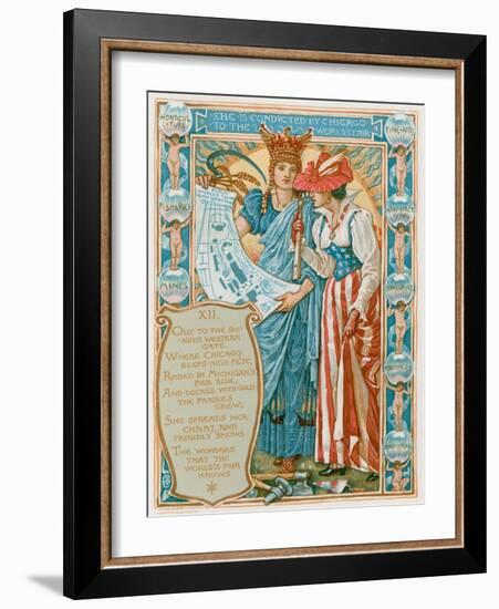 She Is Conducted by Chicago to the World's Fair-Walter Crane-Framed Giclee Print