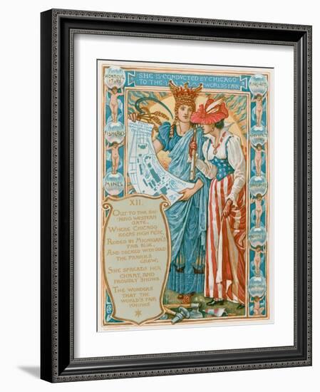 She Is Conducted by Chicago to the World's Fair-Walter Crane-Framed Giclee Print