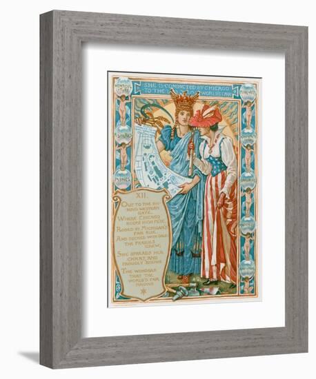 She Is Conducted by Chicago to the World's Fair-Walter Crane-Framed Giclee Print