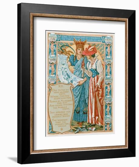 She Is Conducted by Chicago to the World's Fair-Walter Crane-Framed Giclee Print