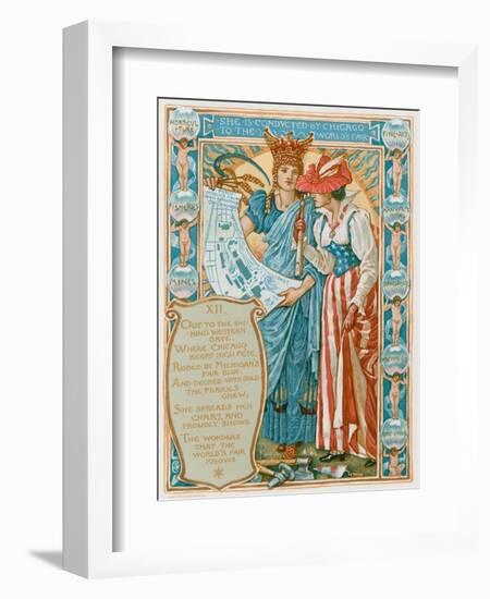 She Is Conducted by Chicago to the World's Fair-Walter Crane-Framed Giclee Print