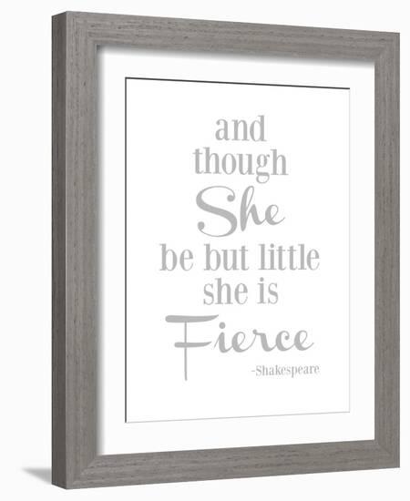 She Is Fierce V2 Gray-Amy Brinkman-Framed Art Print