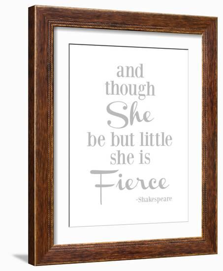 She Is Fierce V2 Gray-Amy Brinkman-Framed Art Print