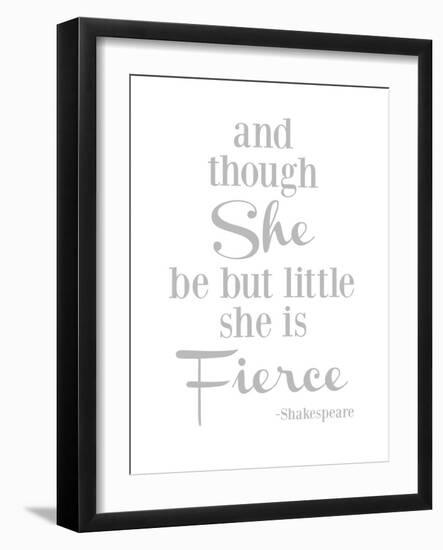 She Is Fierce V2 Gray-Amy Brinkman-Framed Art Print