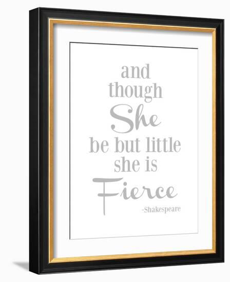 She Is Fierce V2 Gray-Amy Brinkman-Framed Art Print