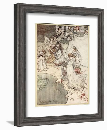 She Never Had So Sweet a Changeling, Illustration from 'Midsummer Nights Dream'-Arthur Rackham-Framed Giclee Print