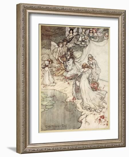 She Never Had So Sweet a Changeling, Illustration from 'Midsummer Nights Dream'-Arthur Rackham-Framed Giclee Print