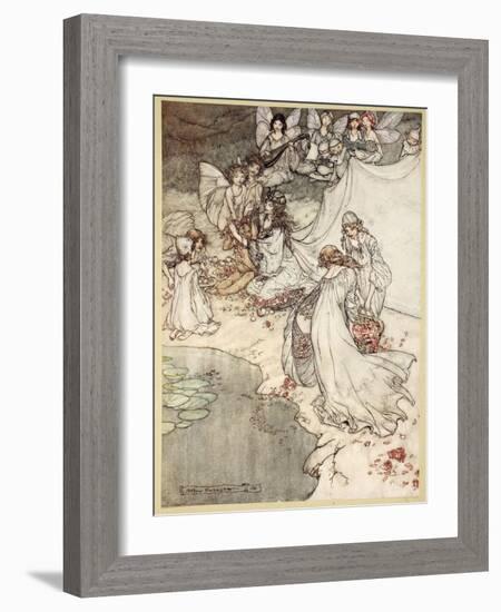 She Never Had So Sweet a Changeling, Illustration from 'Midsummer Nights Dream'-Arthur Rackham-Framed Giclee Print