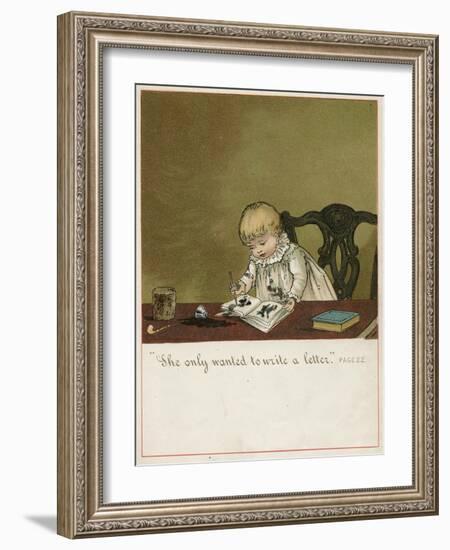 She Only Wants to Write a Letter!-Ida Waugh-Framed Art Print