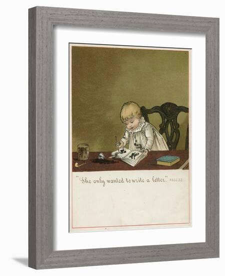 She Only Wants to Write a Letter!-Ida Waugh-Framed Art Print