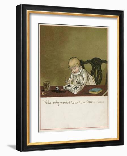 She Only Wants to Write a Letter!-Ida Waugh-Framed Art Print