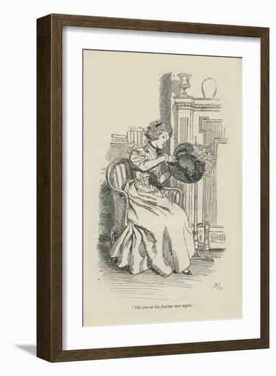 She put in the feather last night, 1896-Hugh Thomson-Framed Giclee Print