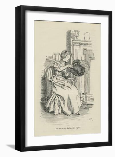 She put in the feather last night, 1896-Hugh Thomson-Framed Giclee Print