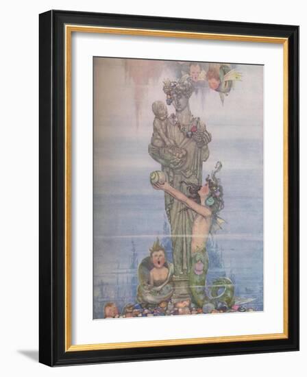 'She Put The Statue Back In Her Garden', c1930-W Heath Robinson-Framed Giclee Print