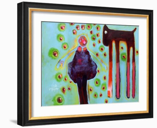 She Sees the Dog Hover-Susse Volander-Framed Art Print