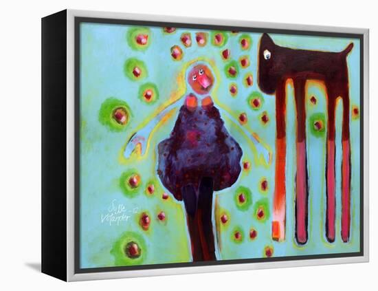 She Sees the Dog Hover-Susse Volander-Framed Stretched Canvas