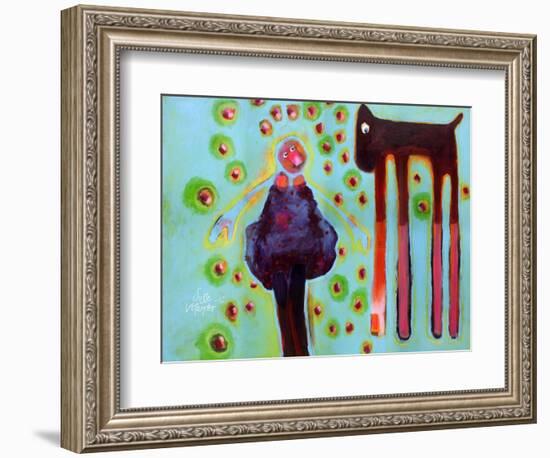 She Sees the Dog Hover-Susse Volander-Framed Art Print