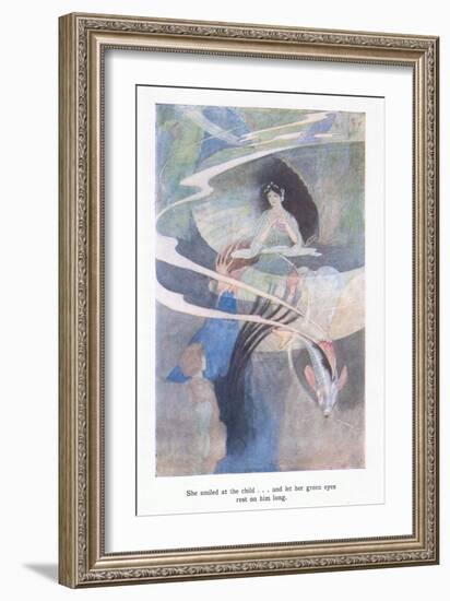 She Smiled at the Childand Let Her Green Eyes Rest on Him Long-Charles Robinson-Framed Giclee Print