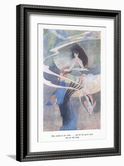 She Smiled at the Childand Let Her Green Eyes Rest on Him Long-Charles Robinson-Framed Giclee Print