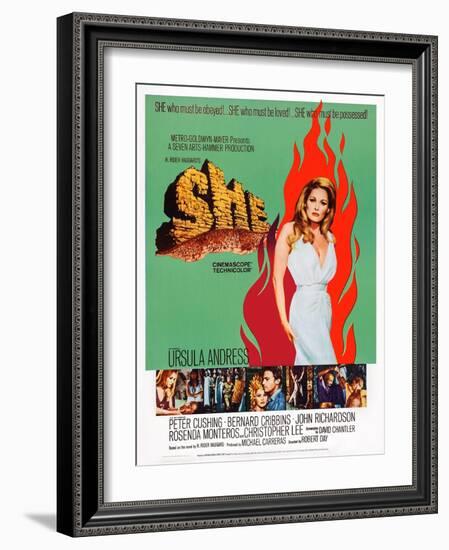 She, Top Right: Ursula Andress, 1965-null-Framed Art Print