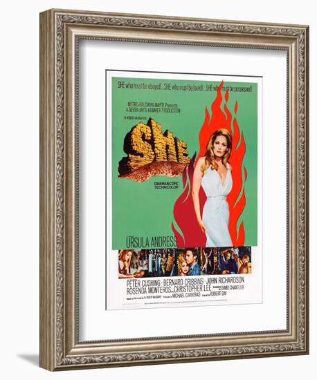 She, Top Right: Ursula Andress, 1965-null-Framed Premium Giclee Print