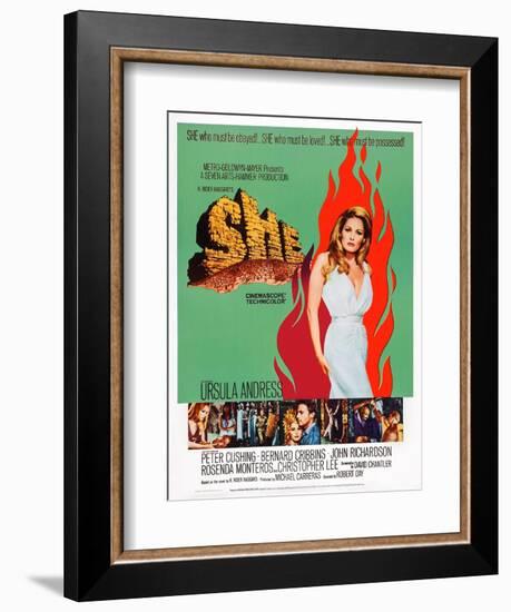 She, Top Right: Ursula Andress, 1965-null-Framed Premium Giclee Print