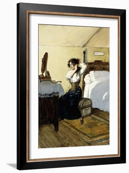 She Was Going to Let Down Her Hair-Gordon Frederick Browne-Framed Giclee Print