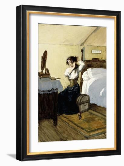 She Was Going to Let Down Her Hair-Gordon Frederick Browne-Framed Giclee Print