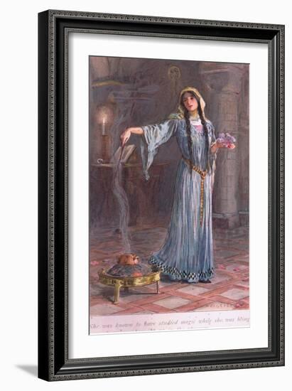 She Was known to Have Studied Magic While She Was Being Brought Up in the Nunnery-William Henry Margetson-Framed Giclee Print