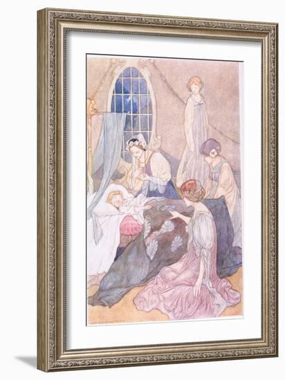 She Went to Her Room, Where Slept Her Son George, Guarded by Waiting Women-Charles Robinson-Framed Giclee Print