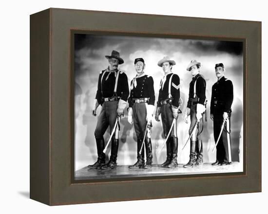 SHE WORE A YELLOW RIBBON, 1949 directed by JOHN FORD John Wayne, Harry Carey Jr., Ben Johnson, John-null-Framed Stretched Canvas