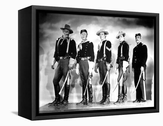 SHE WORE A YELLOW RIBBON, 1949 directed by JOHN FORD John Wayne, Harry Carey Jr., Ben Johnson, John-null-Framed Stretched Canvas