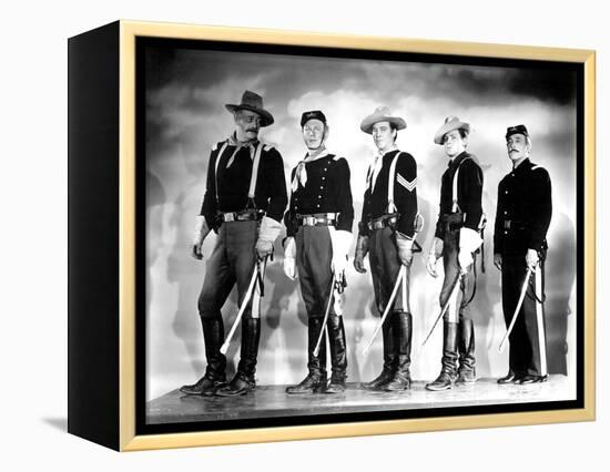 SHE WORE A YELLOW RIBBON, 1949 directed by JOHN FORD John Wayne, Harry Carey Jr., Ben Johnson, John-null-Framed Stretched Canvas