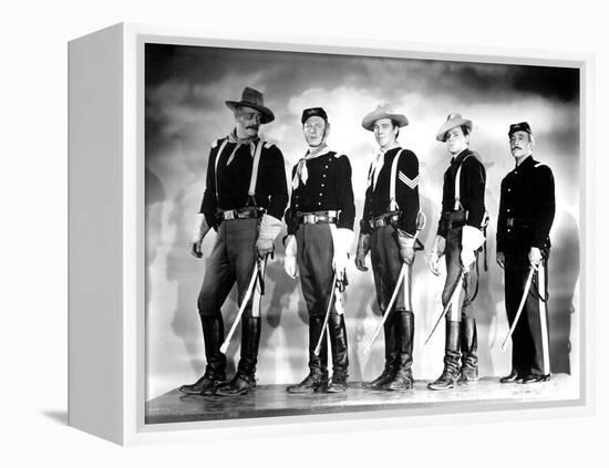 SHE WORE A YELLOW RIBBON, 1949 directed by JOHN FORD John Wayne, Harry Carey Jr., Ben Johnson, John-null-Framed Stretched Canvas
