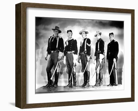 SHE WORE A YELLOW RIBBON, 1949 directed by JOHN FORD John Wayne, Harry Carey Jr., Ben Johnson, John-null-Framed Photo