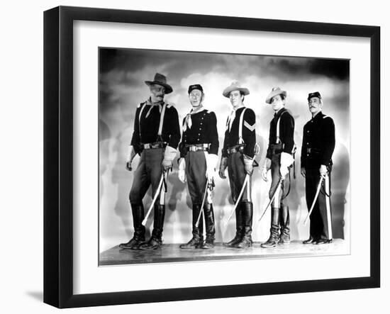 SHE WORE A YELLOW RIBBON, 1949 directed by JOHN FORD John Wayne, Harry Carey Jr., Ben Johnson, John-null-Framed Photo