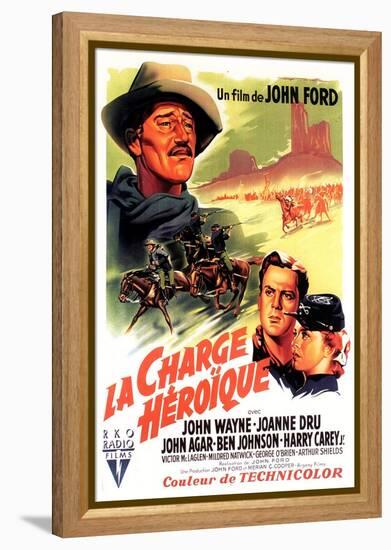 She Wore a Yellow Ribbon, French Movie Poster, 1949-null-Framed Stretched Canvas