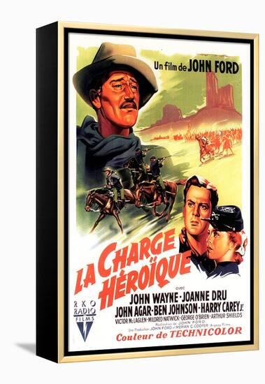 She Wore a Yellow Ribbon, French Movie Poster, 1949-null-Framed Stretched Canvas