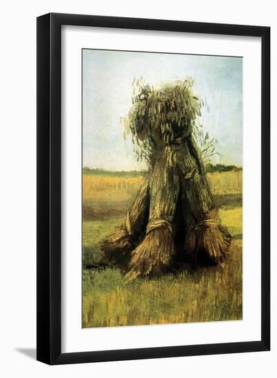 Sheaves Bundled High in a Field-Vincent van Gogh-Framed Art Print