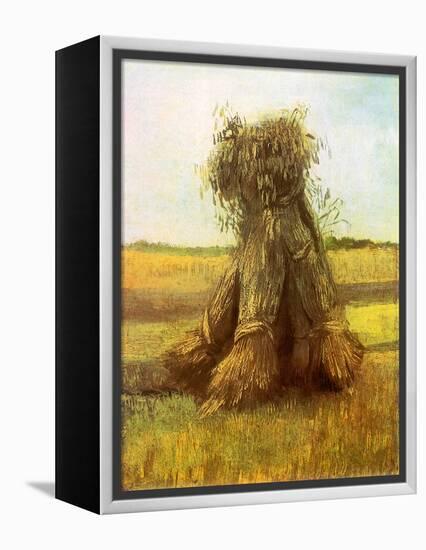 Sheaves of Wheat in a Field, 1885-Vincent van Gogh-Framed Premier Image Canvas