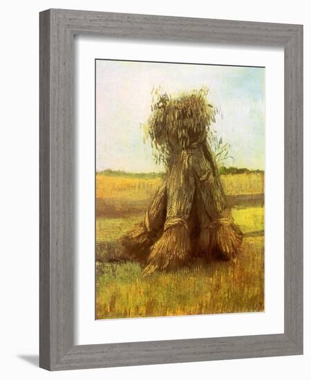 Sheaves of Wheat in a Field, 1885-Vincent van Gogh-Framed Giclee Print