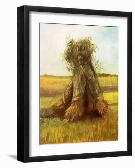 Sheaves of Wheat in a Field, 1885-Vincent van Gogh-Framed Giclee Print