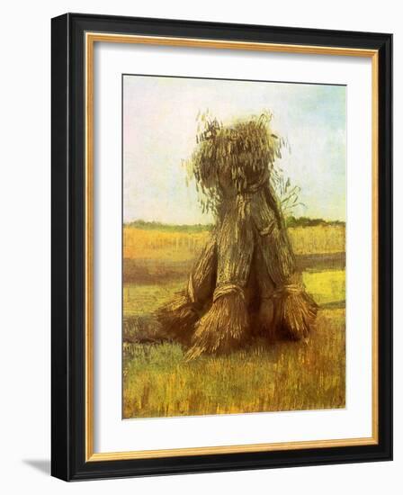 Sheaves of Wheat in a Field, 1885-Vincent van Gogh-Framed Giclee Print