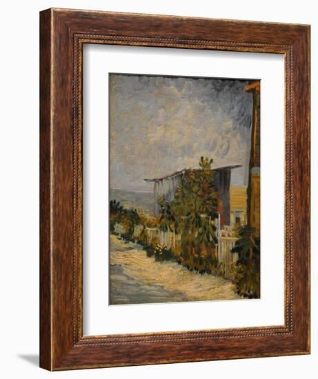 Shed at the Montmartre with Sunflower, 1887-Vincent van Gogh-Framed Giclee Print