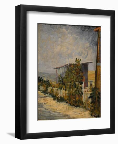 Shed at the Montmartre with Sunflower, 1887-Vincent van Gogh-Framed Giclee Print