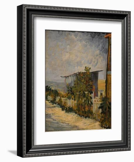 Shed at the Montmartre with Sunflower, 1887-Vincent van Gogh-Framed Giclee Print