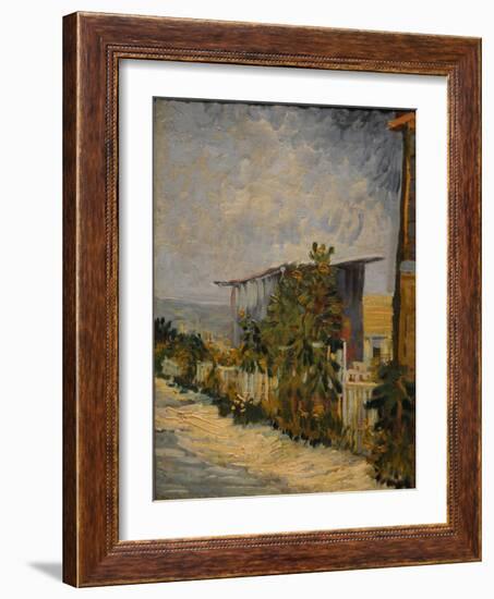 Shed at the Montmartre with Sunflower, 1887-Vincent van Gogh-Framed Giclee Print