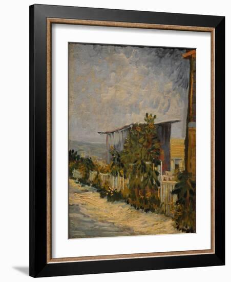 Shed at the Montmartre with Sunflower, 1887-Vincent van Gogh-Framed Giclee Print