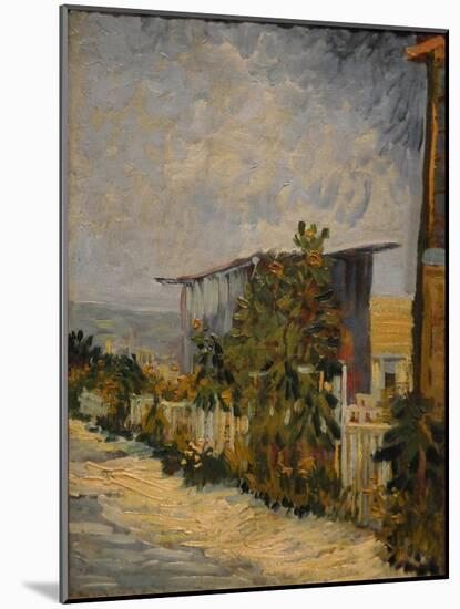 Shed at the Montmartre with Sunflower, 1887-Vincent van Gogh-Mounted Giclee Print