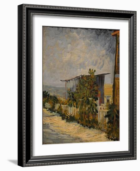 Shed at the Montmartre with Sunflower, 1887-Vincent van Gogh-Framed Giclee Print